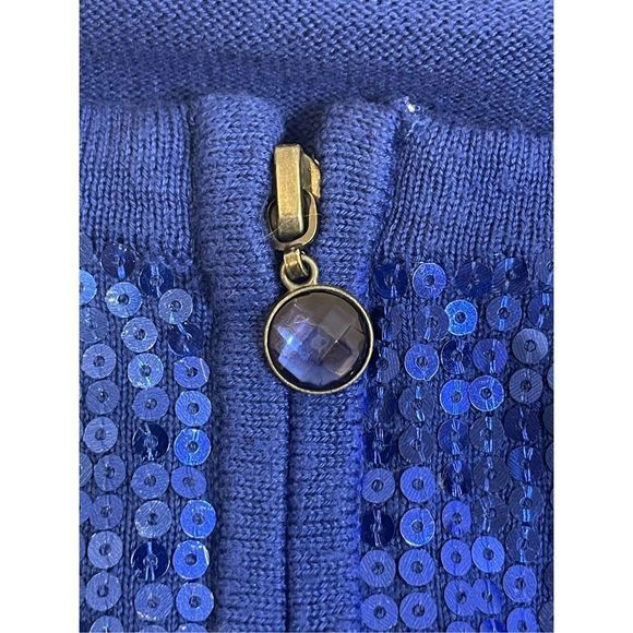 Quacker Factory 3X blue sequined sweater cardigan - Picture 7 of 7